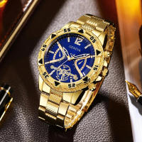 Reloj de cuarzo de cristal totalmente automático con esfera grande de alta gama y correa de acero para hombre - details 2