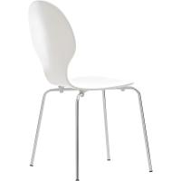 Silla de Cocina de Madera con Base de Metal Color Blanco Otomanos de Muebles y Organización - details 2