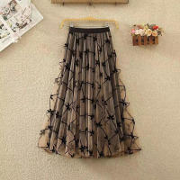Falda Midi larga y elástica de cintura alta para mujer, ropa de calle de estilo Haruku Kawaii Y2k, Vintage, otoño - details 12