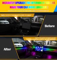 Streamer-luces de Ambiente de coche a todo Color, tira de atmósfera acrílica oculta, Control por aplicación Universal, LED RGB, Interior, 64 colores - details 3