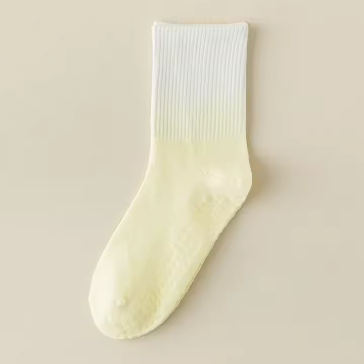 Calcetines de algodón de media pantorrilla, medias transpirables de Color degradado para Yoga, Pilates, profesionales, antideslizantes, gimnasio, baile, Fitness, deportes, novedad - 1