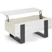 Mesa baja rectangular de madera y negro - details 7