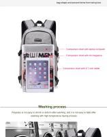 Mochila con contraseña de gran capacidad para hombre, mochila para ordenador de 15,6 pulgadas, se puede conectar a la interfaz USB para cargar - details 11