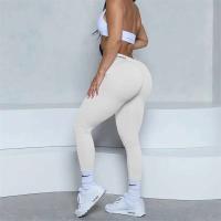 Leggings con espalda en V para mujer, leggings deportivos sin costuras para mujer, pantalones de yoga sólidos elásticos de cintura alta para fitness y jogging - details 13