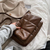 Bolso de hombro acolchado a cuadros, bolso de diseñador para mujer, bolsos de compras cruzados con solapa de cuero PU, invierno - details 27