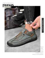Zapatos de cuero de moda para hombres populares herramientas al aire libre costura retro media y alta parte superior de la moda casual zapatos de cuero de los hombres zapatos casuales. - details 16