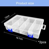 Cajas de Almacenamiento de Plástico Transparentes 8 Compartimentos para Tornillos y Monedas - details 0