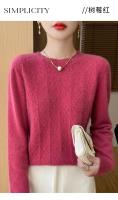 Elegante Suéter de Lana 100% Cuello Redondo, Manga Larga, Moda de Invierno para Mujeres - details 22
