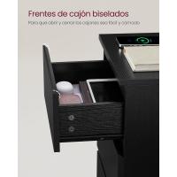Mesita de Noche Moderna Blanca Nube LET631W14 Estación de Carga, Mesa Auxiliar con 3 Cajones, 2 Tomas AC, 2 Puertos USB - details 25