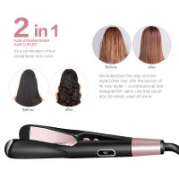Plancha alisadora eléctrica profesional, rizador de pelo 2 en 1, planchas planas, herramientas de estilismo de cerámica - details 6