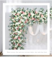 Fila de flores artificiales grandes, arreglo de hojas de sauce, arco de boda, telón de fondo, decoración de pared, esquina colgante, triángulo Floral, 200CM - details 4