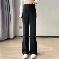 Pantalones de pierna ancha para mujer, pantalón negro de cintura alta de estilo coreano, pantalones de traje grises holgados a la moda para oficina, ropa de calle - details 14