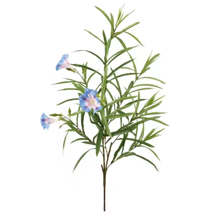 Ramas artificiales de gloria de la mañana de 100cm, hermosas y elegantes flores de oleandro de simulación, flor falsa hecha a mano de tacto Real - 1