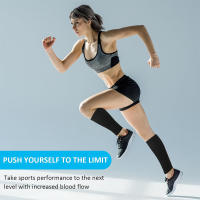 Mangas de compresión de pantorrilla altamente elásticas para hombres y mujeres, Mangas de soporte de pantorrilla para alivio de calambre de piernas, venas varicosas, correr, 1 par - details 5