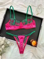 Conjunto de sujetador de encaje Floral, lencería elegante, ropa interior de lujo bien llamativa, conjuntos exóticos de encaje fino de Hada erótica Sexy, sujetador transparente - details 9
