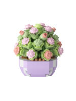 Micro particle building block simulation succulent small potted plant bouquet ornaments for children's assembled building block - details 13