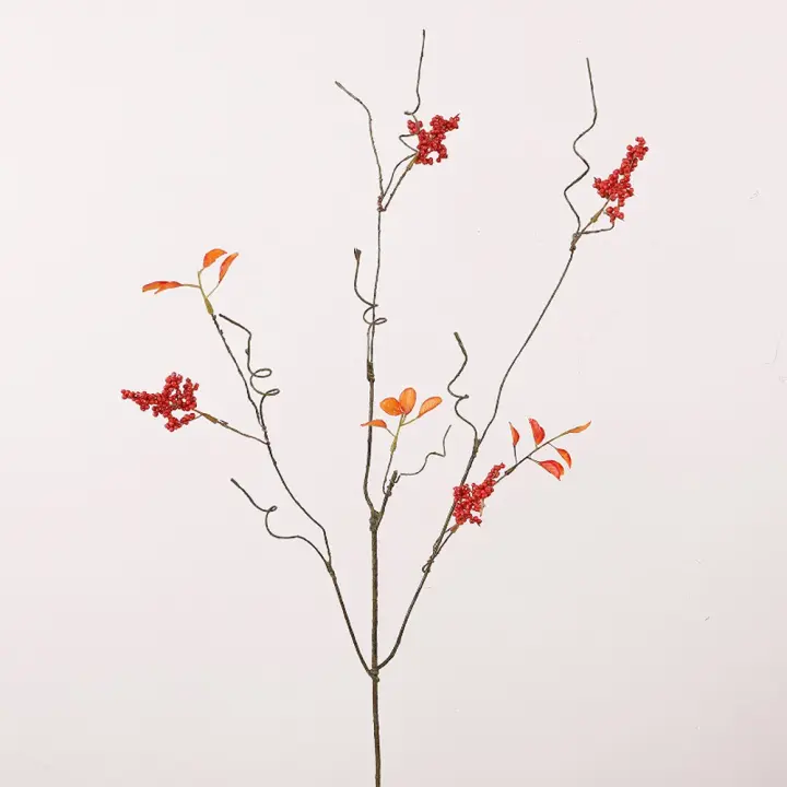 Hoja de arce roja Artificial de 84cm, planta de hoja de otoño elegante de plástico, rama de hoja de arce falsa hecha a mano, escritorio para sala de estar - 1