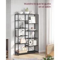 Estantería de 5 Niveles Diseño Rústico Marrón y Negro para Sala, Baño, Cocina Montaje Simple - details 9