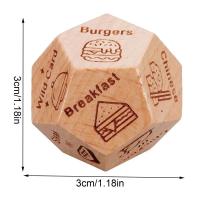 Dados de comida Juego de dicesión de comida Dados de madera Pareja Fecha Noche Ideas Regalo divertido para parejas Aniversario Halloween Día de San Valentín - details 1