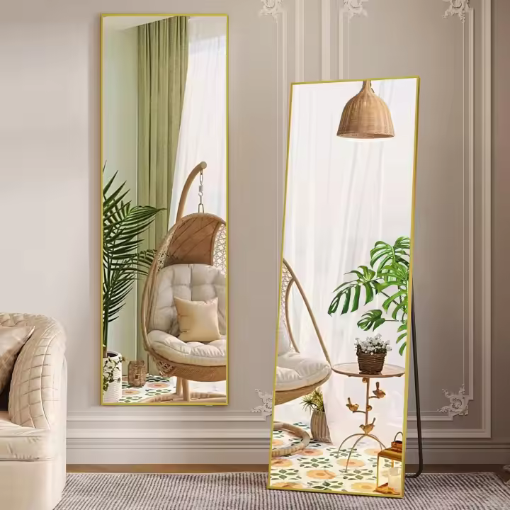 Espejo de pie Cuerpo Entero, 160 × 50 cm Espejos Grandes de Pared, Espejo Pared Cuerpo Entero Rectangular, Espejo tocador de pie, Espejo para Dormitorio, Sala de Estar, Vestuario, Negro - 1
