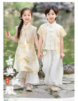 Conjunto Hanfu nacional para niños, Tang de verano para niños, nuevo estilo chino, Cheongsam para niñas y vestido de actuación para hermanos - details 0