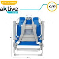 Silla playa plegable y reclinable posiciones, Silla portátil plegable 55x67,5x86cm, Incluye cojín, 1 bolsillo, 1 bolsa con cremallera y topes antivuelco, Sillas de playa - details 7