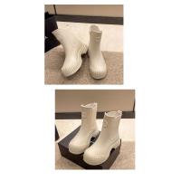 Botas de Lluvia para Mujeres de Moda Media Caña, Impermeables, Antideslizantes, Resistentes al Desgaste Zapatos de Goma de Cercanías - details 18