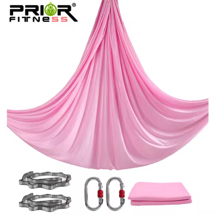 Juego Completo de Hamaca de Yoga Aéreo Tela de Seda, Carabineras, Cadena de Daisy para GYM, Hogar, Exteriores Deportes y Salud - 1