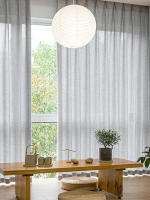 Nuevas Cortinas De Ventana Gris Sólido Algodón Voile Lino Sensación Rustica Semi Transparentes Para Dormitorio Sala De Estar Hotel - details 6