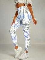 Pantalones de yoga Tie Dye, mujeres de gimnasio, malla deportiva push-up sin costuras de cintura alta, malla de entrenamiento para Fiess - details 0