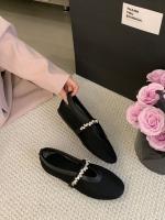 Zapatos individuales de suela plana con viento de noche para las nuevas Xiaoxiangfeng francesas con diamantes de imitación transpirables de suela blanda con Ladyshoes - details 13