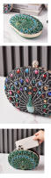 Nuevo bolso de cena con diamantes de pavo real, bolso de fiesta retro europeo y americano, bolso de vestir negro de gama alta - details 6