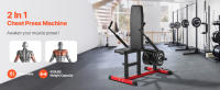 SucceBuy Máquina de sentadillas con asiento y respaldo ajustables, equipo de prensa para tríceps y bíceps, barra de cable para entrenamientos de parte superior del cuerpo y pecho, soporta hasta 450 libras - details 0