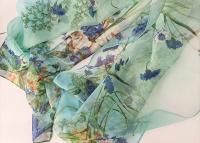 Verde Hierba mujeres elegante gasa Georgette Bandana bufanda verano playa protector solar fino Hijab - details 1