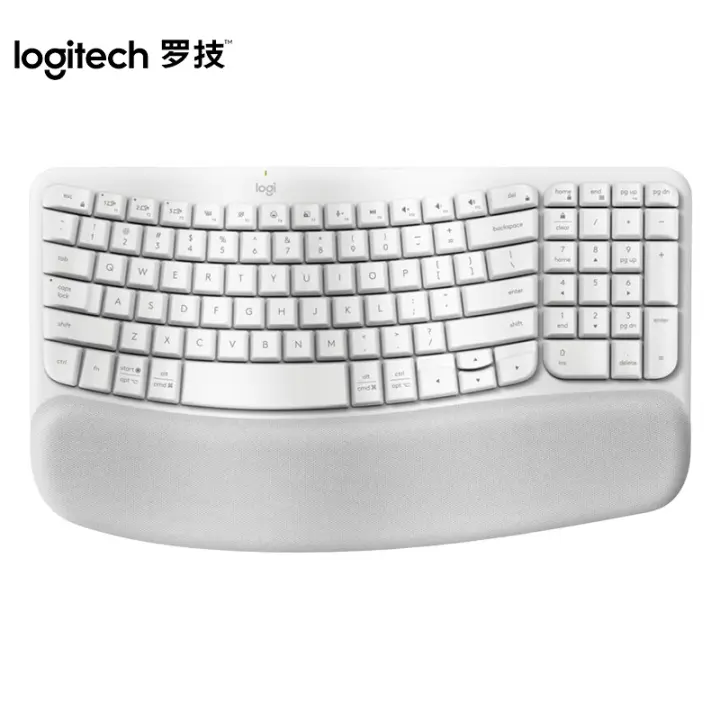 Teclado Ergonómico Logitech Wave Keys Soporte de 4° Inclinación Almohadilla Suave y Soporte de Palma Simultáneamente Conecta 3 Dispositivos - 1
