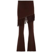 Pantalones de primavera/otoño con cintura BA, corte ajustado, acampanados, con empalme irregular y borlas, promoción para mujer - details 2