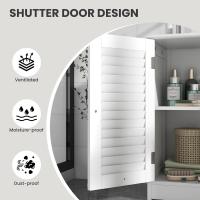 Armario bajo lavabo, corte en forma de U, mueble bajo lavabo con 2 puertas de persiana y 2 estantes, armario de suelo de baño, 60x30x60cm - details 8