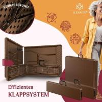 Piezas, Mesa + 2X Banco, Mesa Plegable, Plástico, Juego de jardín con Aspecto de ratán/Plegable, Asas - details 2