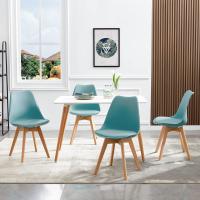 4 Sillas Comedor Sillas de Cocina Nórdico con Asiento Tapizado y Las piernas de Madera de Haya Maciza - Azul Mentol - details 2