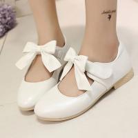Zapatos de boda para niños Zapatos planos de cuero dorado, rosa y blanco con lazos para niñas, tallas 26-36 CSH791 - details 3