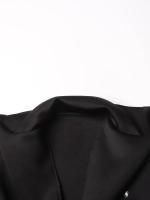 Vestido Mini de Parches y Lentejuelas de Cintura Alta Manga Larga con Abalorio Perlas Esculpidas - details 4
