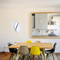 Goeco Apliques de Pared de Estilo Nórdico Creativo, 20W Lámparas de Pared Moderna de 6000K Blanca Fría para Interior, Luz de Brillo Bueno para Iluminación Interior de Sala de estar, Espejo, Pasillo, Escarela, Luz Nocturna, 220V, Blanco, 29*10*5CM - details 9