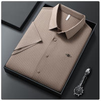 25 Nuevo verano Anti arrugas Casual Polo Business Camisa de manga corta a rayas verticales para hombres - details 13