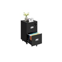 Cajonera Escritorio con Ruedas Cajonera de Oficina con 2 Cajones Archivador Móvil con Cerredura y Llave para Carta A4, Negro 40×40×65,5cm - details 8