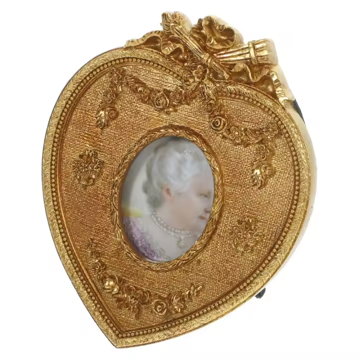Marco de fotos de resina en relieve en forma de corazón francés, soporte de escritorio, Marcos colgantes, imagen Vintage, conjunto Retro - 1