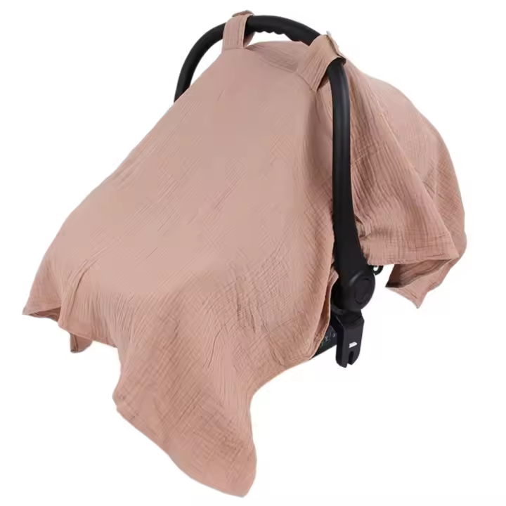 Funda de algodón para cochecito de bebé, cubierta completa de gasa, funda de asiento de seguridad para bebé, accesorios de cochecito de bebé, sombrilla, cubierta para cesta de bebé - 1
