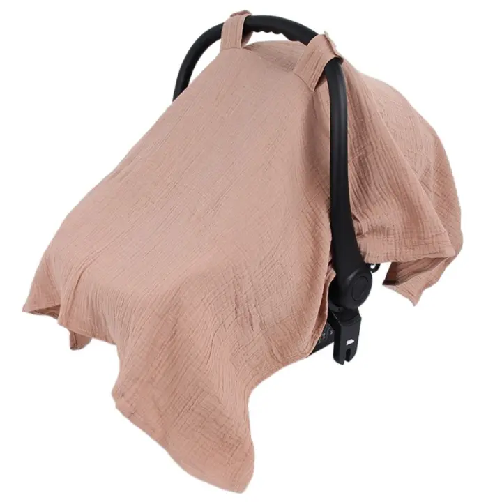Funda de algodón para cochecito de bebé, cubierta completa de gasa, funda de asiento de seguridad para bebé, accesorios de cochecito de bebé, sombrilla, cubierta para cesta de bebé - 1