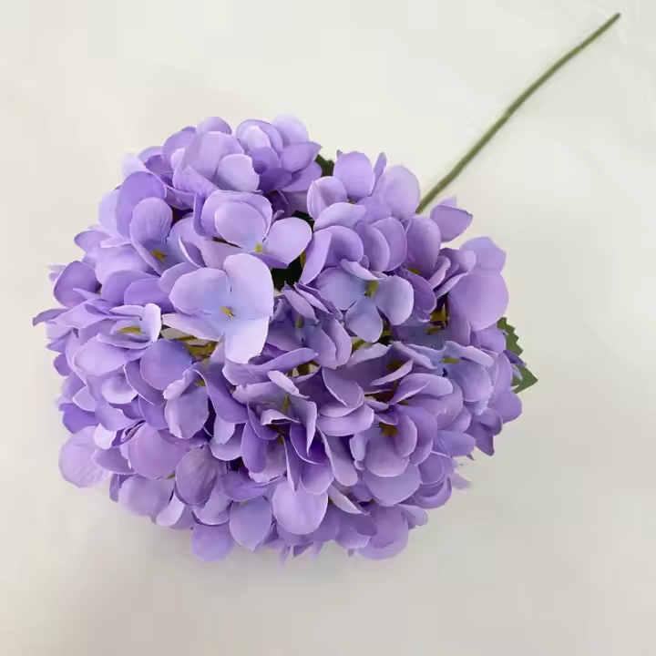 Ramo de flores artificiales de seda, Hortensia, accesorios para fiesta, boda, sala de estar, decoración del hogar, 58cm - 1