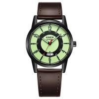 Relojes baratos de marca XINEW genuinos de lujo de primera calidad para niños, reloj de cuarzo con fecha y correa de Cuero Simple a la moda negra, reloj Erkek Barato Saat Relogio Masculino - details 9