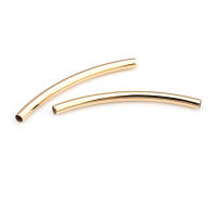 20 piezas, 25MM, 30MM, 35MM, 18K, Color dorado, latón, pulseras arqueadas lisas, tubo, suministros para fabricación de joyas, accesorios Diy - details 1